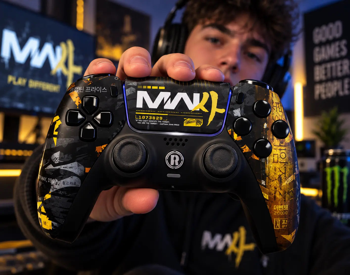 Joueur avec une manette Rocket Games